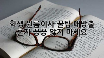 📦 학생 원룸이사 꿀팁 대방출! 혼자 끙끙 앓지 마세요 😉