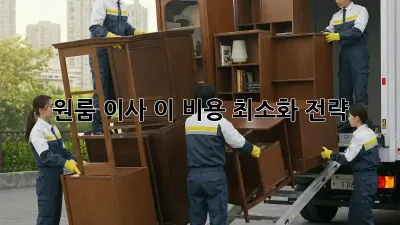 원룸 이사, 이 비용 최소화 전략!